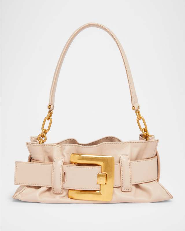 Anthem Mini Buckle Shoulder Bag in Calfskin Leather